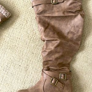 Sweater-Trimmed Over-The-Knee Boot (WW)